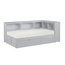 B2063BC-1BCR - (4) Twin Bookcase Corner Bed with Twin Trundle