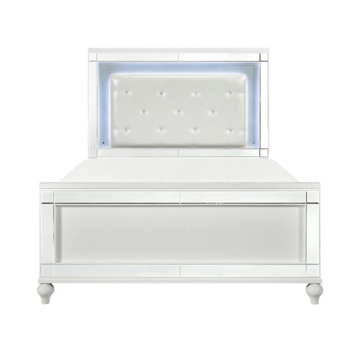 Alonza (3)California King Bed, LED Lighting