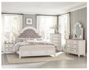 Baylesford King Upholstered Panel Bed in Antique White 1624KW-1EK