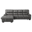 Michigan Sectional with Pull Out Bed and Left Chaise in Dark Gray 9407DG2LC3R