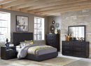 Larchmont King Upholstered Platform Bed in Charcoal 5424K-1EK