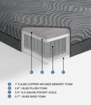Taurus-8" Copper-Infused Memory Foam Hybrid Mattress Display Cube image