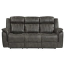 Centeroak Double Reclining Sofa in Gray 9479BRG-3