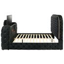 Eastern King Bed w/LED, Fireplace & TV Cabinet