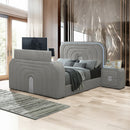Queen Bed w/Led, TV Stand, Fireplace & Bluetooth