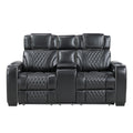 Apex-Power Double Reclining Love Seat with Center Console, Power Headrests, Storage Arms with Cup Holders, Wireless charger, Air Massage and Heat, LED Lighting and Charging Ports image