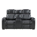 Apex-Power Double Reclining Love Seat with Center Console, Power Headrests, Storage Arms with Cup Holders, Wireless charger, Air Massage and Heat, LED Lighting and Charging Ports image