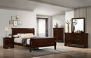 Louis Philippe E.King Bed Black, Cherry, & Gray
