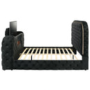 Eastern King Bed w/LED, Fireplace & TV Cabinet