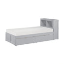 Orion-(3) Twin Bookcase Platform Bed with Storage Boxes image