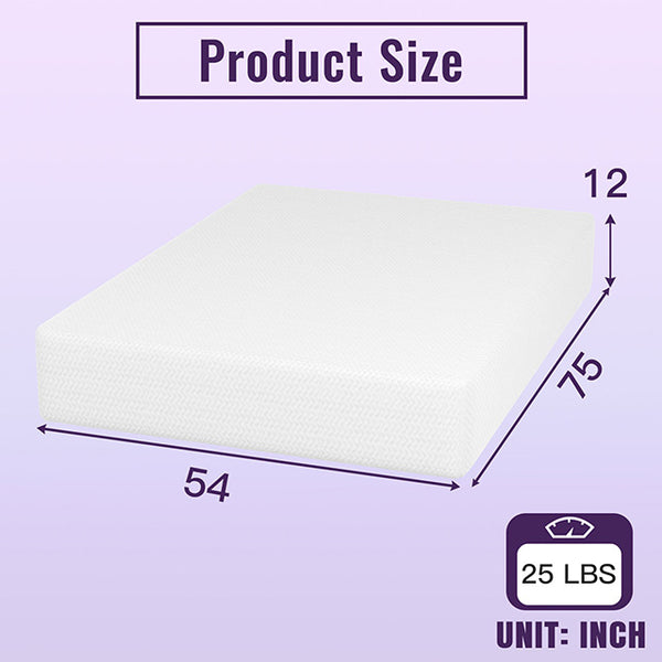 Nasturtium 12" Full Bamboo Charcoal Infused Memory Foam
