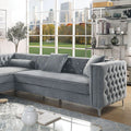 Amie Glam Gray & Black Sectional w/Storage