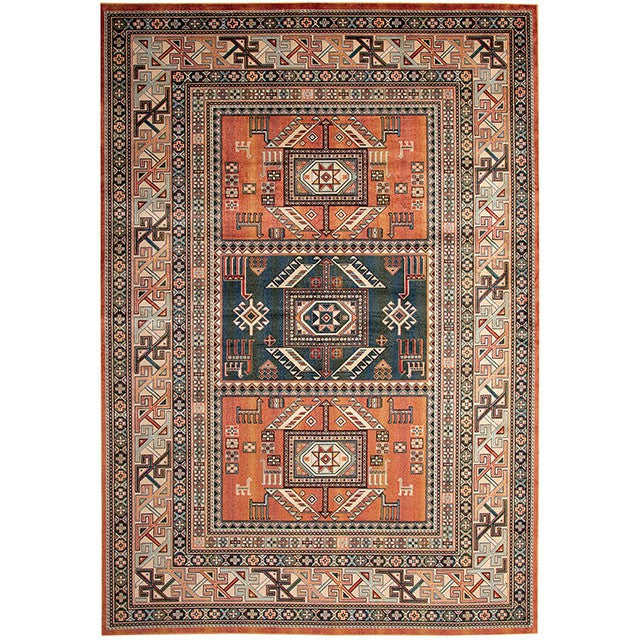 Mortsel Orange/Multi 5'3" X 7'6" Area Rug